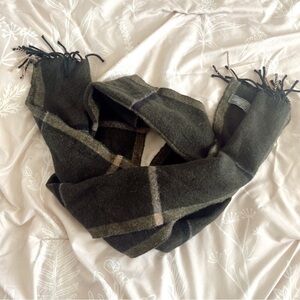 olive green 100% cashmere scarf